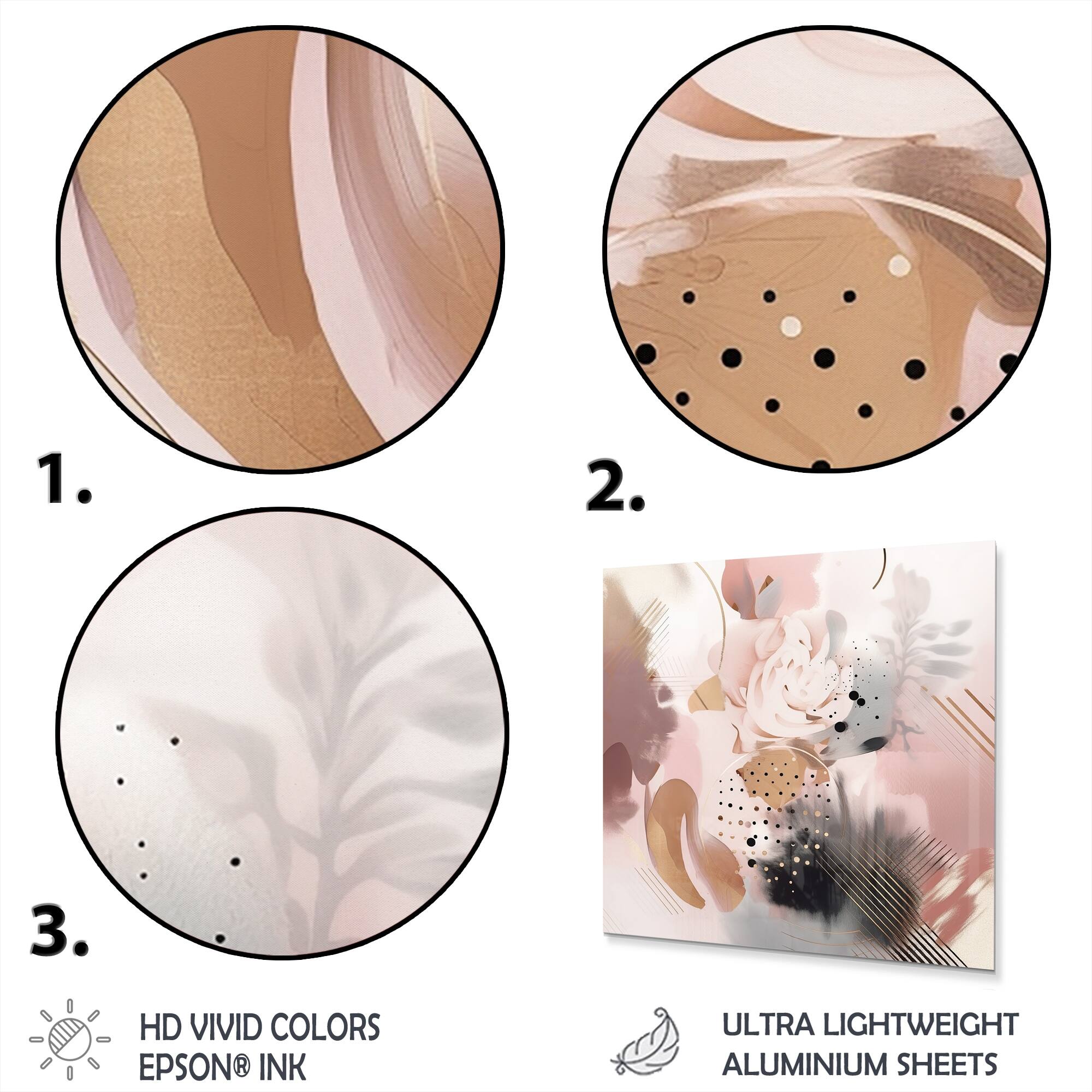 Designart "Pink Rosegold Stripes Complexity III" Modern Shapes